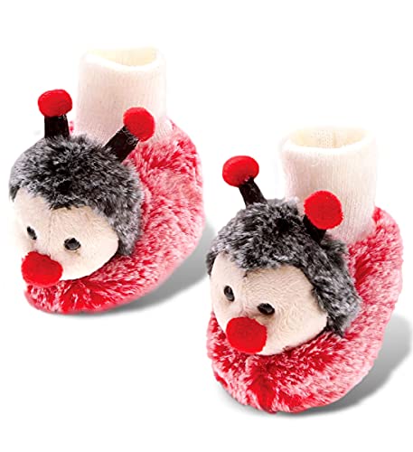 DolliBu Red Ladybug Soft Plush Baby Shoes