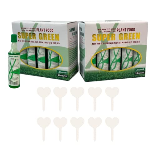 Super Green Lucky Green Bamboo Plant Food with Heart Garden Labels