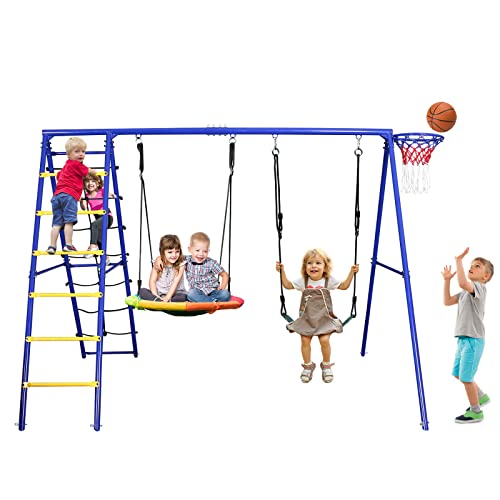 Hapfan Metal Swing Sets for Backyard