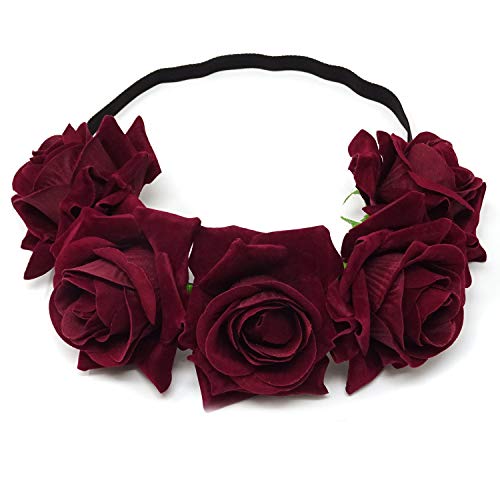 HONBAY Rose Flower Crown Headband