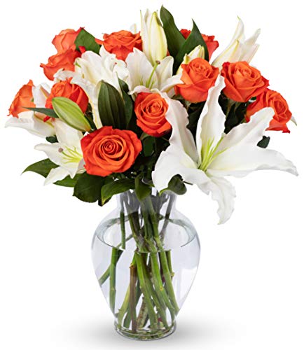 Benchmark Bouquets Orange Roses and Lilies
