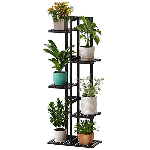 Furshus Bamboo Plant Stand, 5 Tier Indoor/Outdoor Plant Shelf