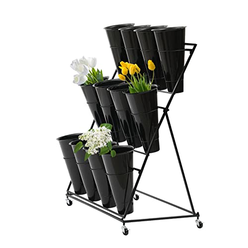 Flower Display Stand with 12PCS Buckets