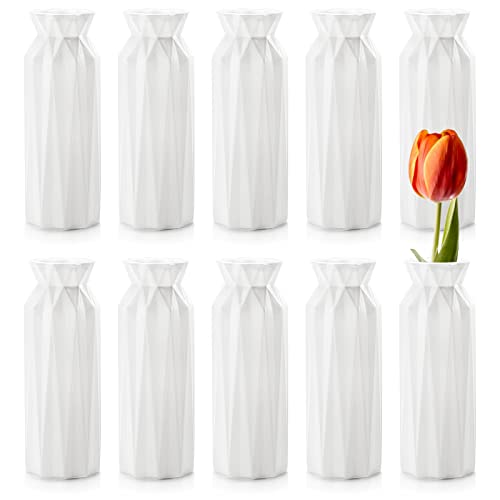 ZOOFOX 10 Pack Composite Plastic Flower Vase