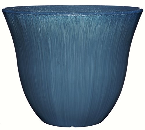 Honeysuckle Resin Flower Pot Planter - Ocean Blue, 15"