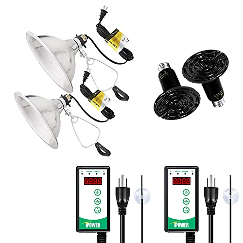 Versatile Reptile Heat Bulb and Clamp Light with Temperature Control