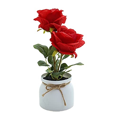 Meideli Faux Roses in Vase Flower Arrangements