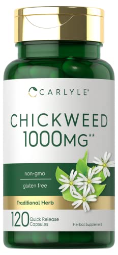 Carlyle Chickweed Capsules | Herbal Supplement | 1,000mg | Non-GMO, Gluten Free