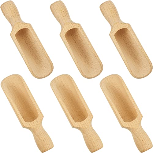 6-Piece Wooden Scoop - Multipurpose Beech Wood Scoop