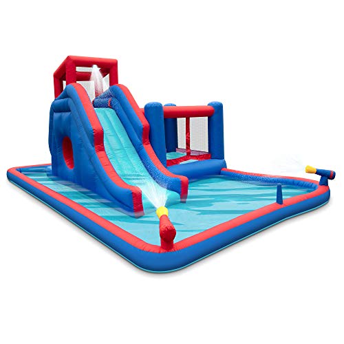 2-in-1 Bounce & Blast Inflatable Water Slide Park