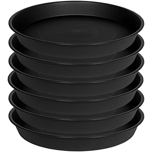 Bleuhome 6 Pack Plastic Plant Saucer Planter Water Drip Tray
