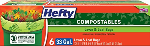 Hefty Lawn & Leaf Compost Bags - 33 Gallon, 6 Count