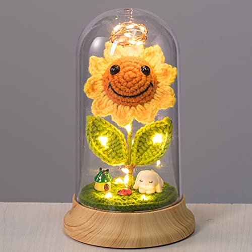 Eternal Sunflower Crochet Artificial Decor with LED Light