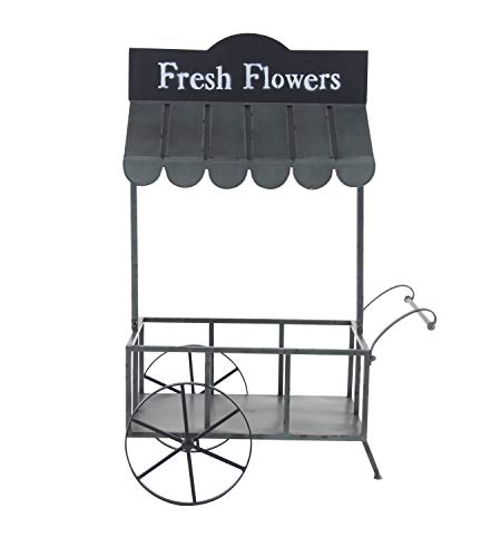 Deco 79 Metal Flower Cart Plantstand