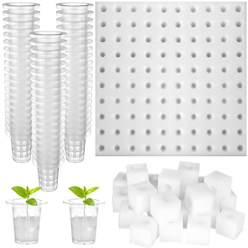 Hydroponic Sponge Planting Tool with Garden Slotted Mesh Net Cups