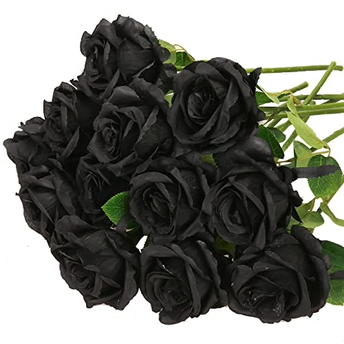 Felice Arts Black Artificial Roses Flowers