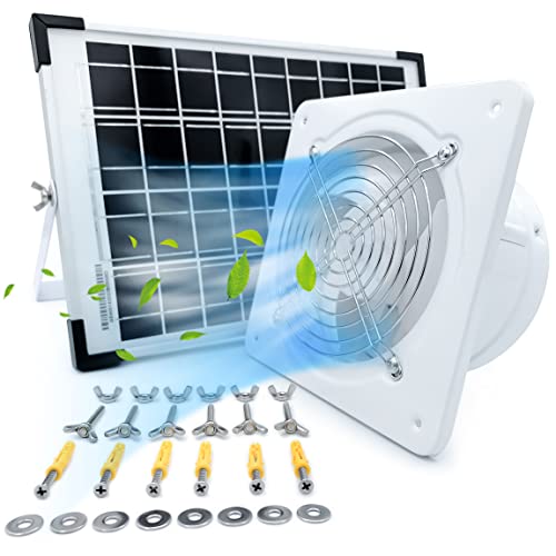 Solar Panel Exhaust Fan with Anti-backflow Check Valve Chain Switch