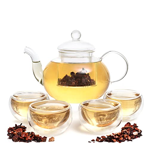 Moss & Stone Glass Tea Kettle Infuser Gift Set