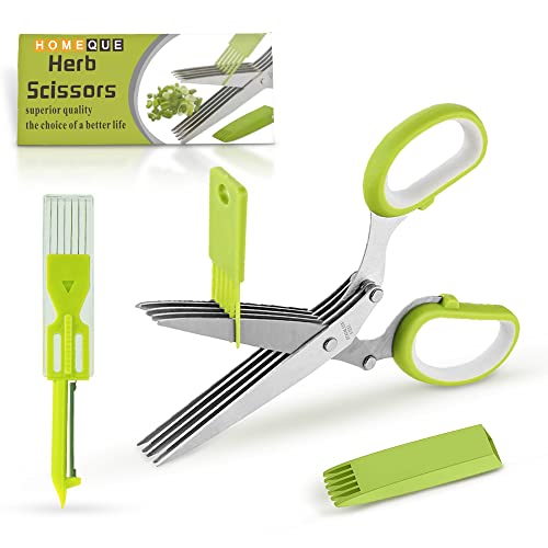 Stainless Steel Herb Scissors Set with Vegetable Peeler & Shredder