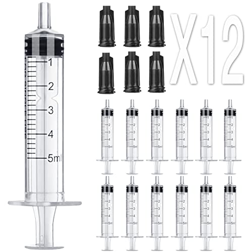 12 Pack Plastic Syringes for Hydroponics and Pet Feeding Tools