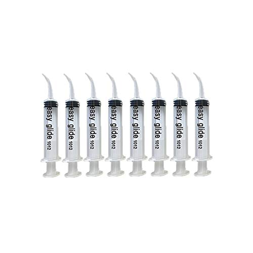 Disposable Dental Irrigation Syringe with Curved Tip - 8 Pack