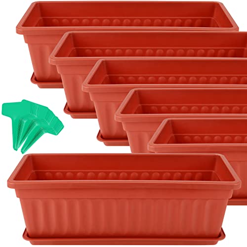 NINGWAAN 6 Pack 17 Inch Window Box Planters