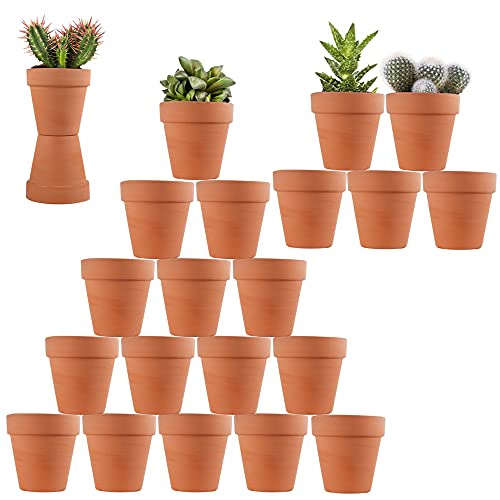 Sderoq 3.14 Inch Terracotta Pots - Set of 22 Clay Flower Pots