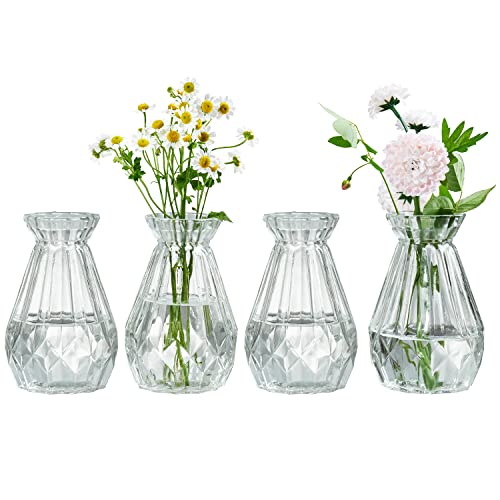 MyGift Diamond-Faceted Flower Vases