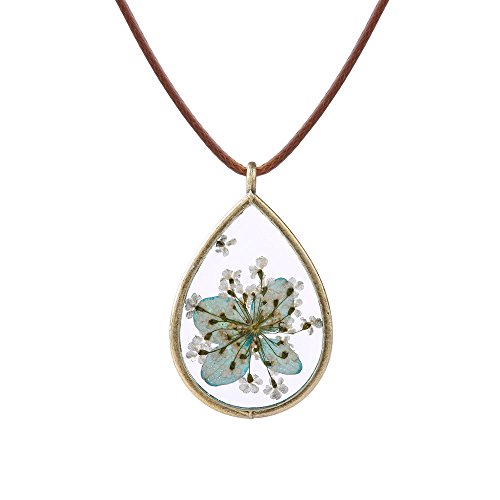 FM Pressed Dried Flowers Pendant Necklace