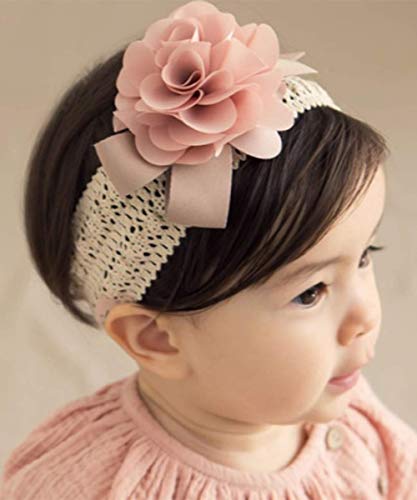 Denifery Baby Girls Pink Flower Headband Hair Accessories