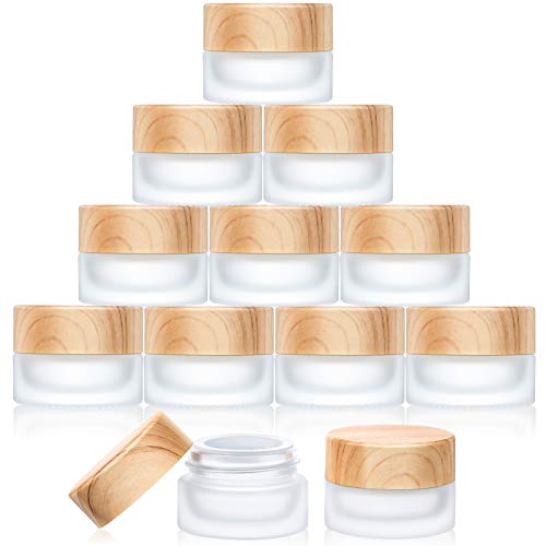 Glass Cosmetic Containers - 10 Pieces, 5 Gram