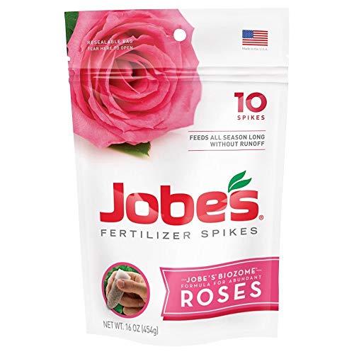 Jobe's Rose Outdoor Fertilizer Food Spikes, 10 Pieces, 16 oz (Pack of 2)