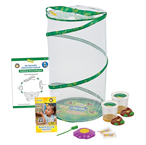 Insect Lore Butterfly Pavilion Kit: Live Caterpillars & STEM Journal