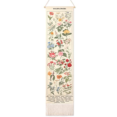 Vintage Floral Vertical Tapestry Wall Hanging