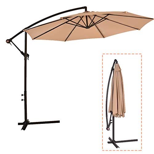FDW Patio Umbrella Offset 10' Hanging Umbrella - Stylish and Functional Outdoor Shade Solution