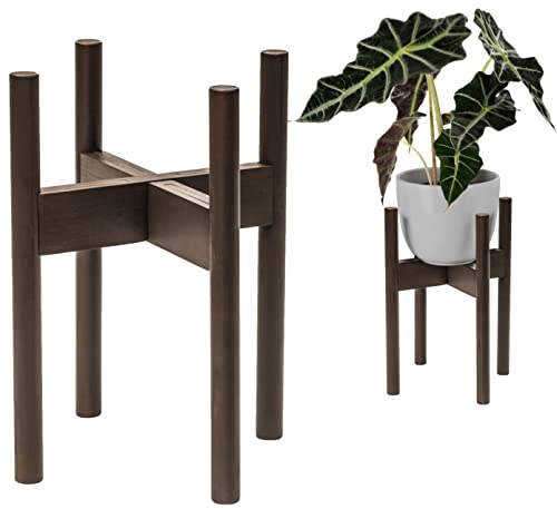 ZPirates Adjustable Plant Stand - Dark Bamboo Wood