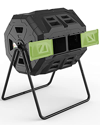 Upgraded Tumbling Composter - Dual Chamber Garden Compost Bin