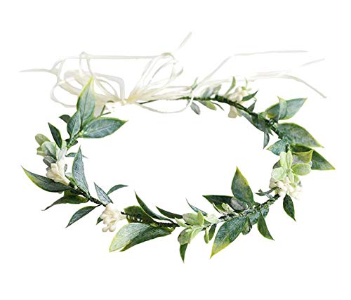 Green Leaf Floral Crown Headband