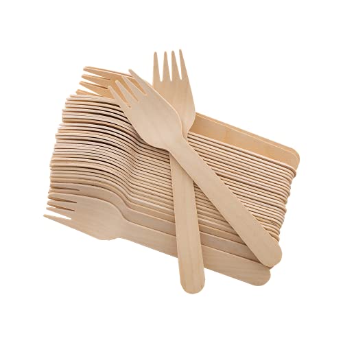 Disposable Wooden Forks - Pack of 100