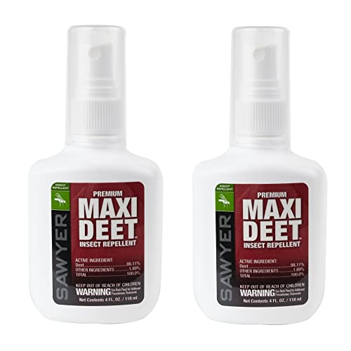Sawyer Products Premium Maxi DEET Insect Repellent, 100% DEET, 4-Ounce, Twin Pack