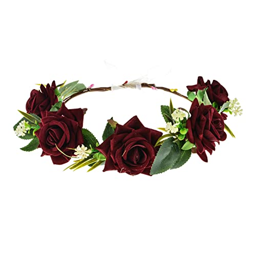 Funsveta Rose Floral Crown Headband