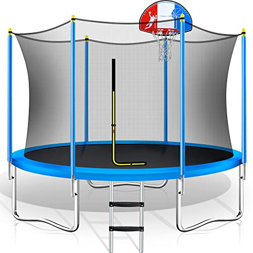 Merax 8FT Trampoline with Safety Enclosure and Basketball Hoop