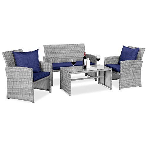 Outdoor Wicker Patio Conversation Furniture Set