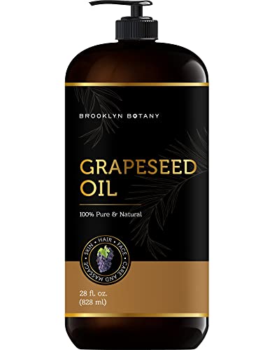 Brooklyn Botany Grapeseed Oil for Skin, Hair and Face - 100% Pure and Natural