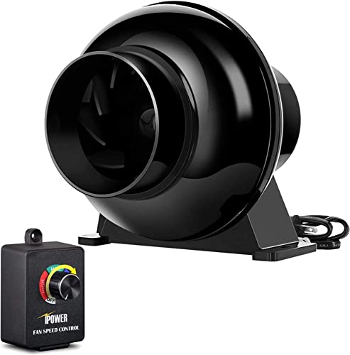 iPower 4 Inch Inline Duct Ventilation Fan with Variable Speed Controller