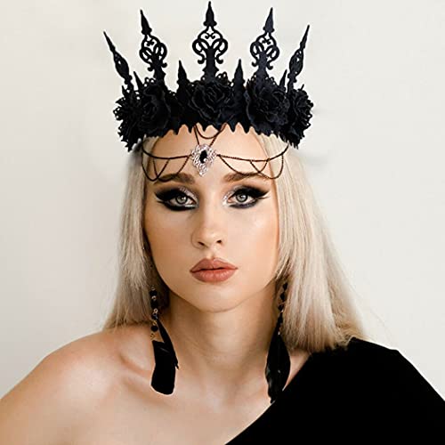GORTIN Gothic Floral Headpiece Halloween Vintage Crown Headband