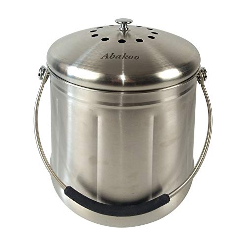Abakoo 1.8 Gallon Stainless Steel Kitchen Compost Bin