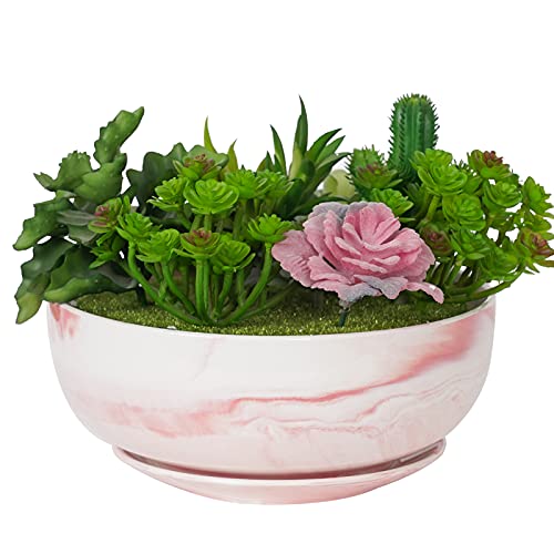 Fengson Pink Marble Succulent Planter Pot