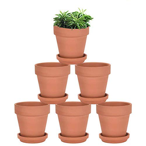 Vensovo Terracotta Plant Pots with Saucer