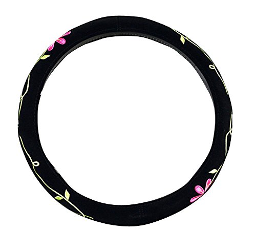 Stylish Flower Embroidery Car Steering Wheel Cover